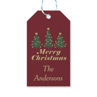 merry christmas holiday trees Personalized Gift Tags
