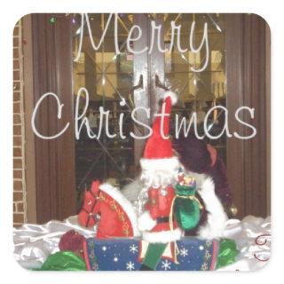 Merry Christmas holidays away from home Inspired A Square Sticker