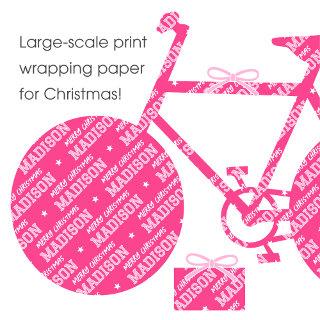 Merry Christmas Large Scale Custom Name Pink