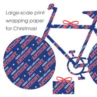 Merry Christmas Large Scale Custom Name Red Navy