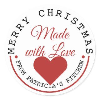 Merry Christmas Made With Love Classic Round Sticker