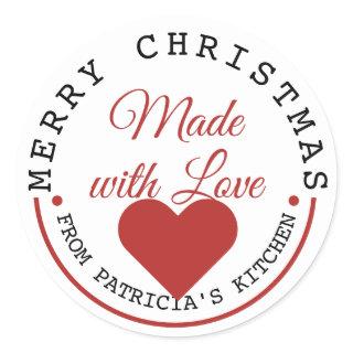 Merry Christmas Made With Love Classic Round Sticker