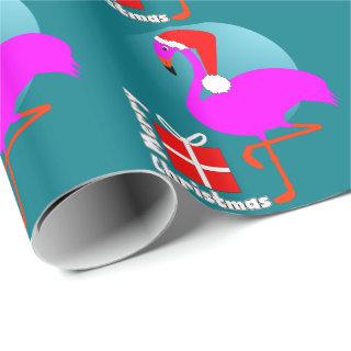 Merry Christmas Pink Flamingo Cute Trendy Graphic