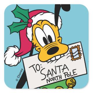 Merry Christmas | Pluto Santa Claus Square Sticker