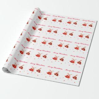 Merry Christmas Red Bells decoration with text