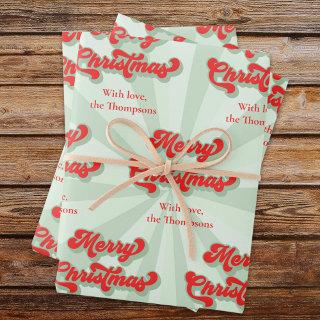 Merry Christmas Red Green Whimsical Retro Custom   Sheets
