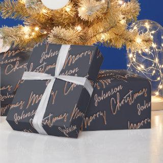 Merry Christmas Rose Gold Script From Name Gray