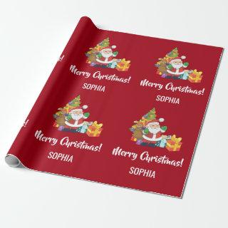 Merry Christmas Santa Tree Gifts Personalize Name