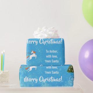 Merry Christmas Santa's Sleigh Unicorn Personalize