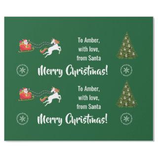 Merry Christmas Santa's Sleigh Unicorn Personalize