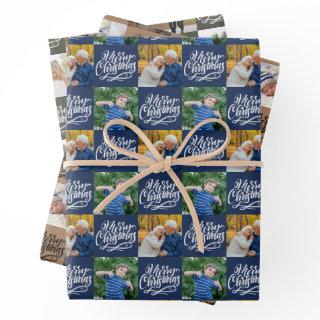 Merry Christmas Script Checkerboard 6 Photo Set  Sheets