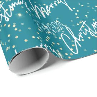 Merry Christmas Script From Name Teal Gold