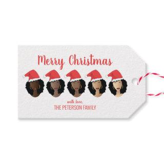 Merry Christmas, Shades of Melanin, Black Women Gift Tags