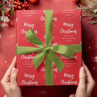 Merry Christmas Simple Calligraphy Script Red