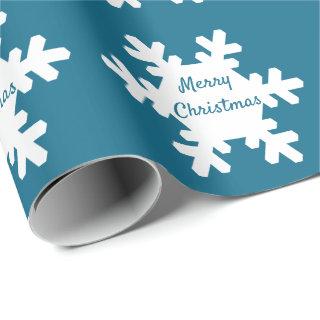 Merry Christmas Snowflake Patterns Blue White 2022