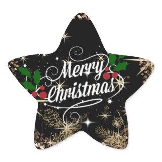 Merry Christmas, sparkle, glitter and shine, Star Sticker