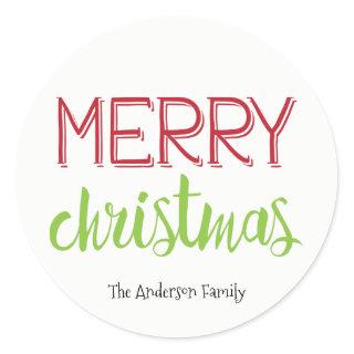 Merry Christmas Sticker Gift Tag