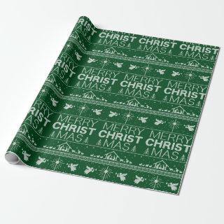 Merry Christmas Sweater Religious Christian Green