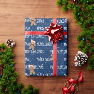 MERRY CHRISTMAS Text With Gingerbread Man