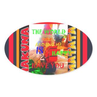 Merry Christmas The world around me is happy to ha Oval Sticker