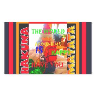 Merry Christmas The world around me is happy to ha Rectangular Sticker