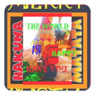Merry Christmas The world around me is happy to ha Square Sticker