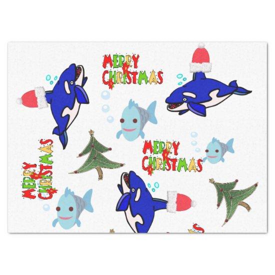 Merry Christmas Tissue Paper Shark Fish