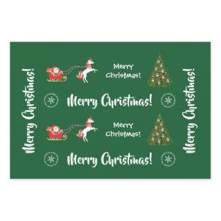 Merry Christmas Tree Santa Cute Kids Unicorn Green  Sheets