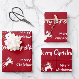 Merry Christmas Tree Santa Sleigh Girly Unicorn  Sheets