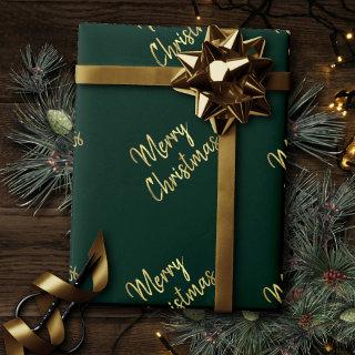 Merry Christmas | Trendy Green and Gold Modern