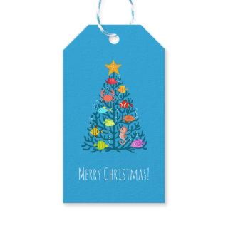 Merry Christmas Undersea Coral Tropical Fish Gift Tags