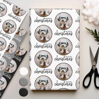 Merry Christmas with One Circle Photo - grey black  Sheets