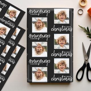 Merry Christmas with One Square Photo black  Sheets