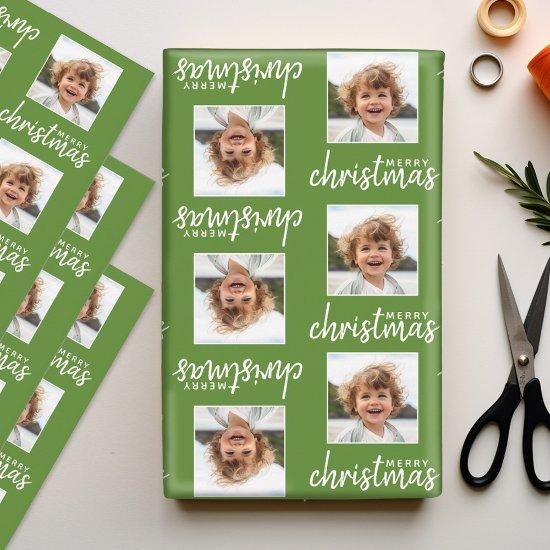 Merry Christmas with One Square Photo green  Sheets