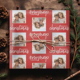 Merry Christmas with One Square Photo - red