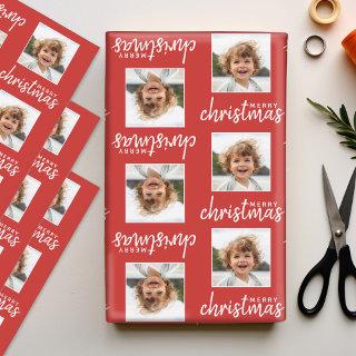 Merry Christmas with One Square Photo red  Sheets