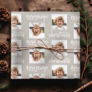 Merry Christmas with One Square Photo taupe  Sheets