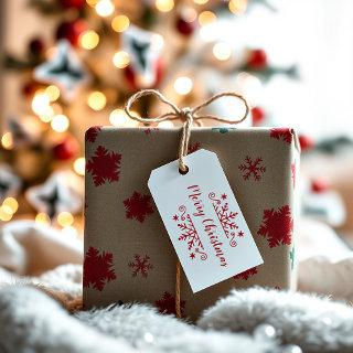 Merry Christmas with snowflake  Gift Tags