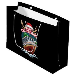 Merry Cruisemas Cruise Ship Family Christmas Funny Large Gift Bag