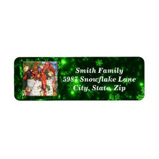 Merry Elves Wrapping Present Return Address Labels
