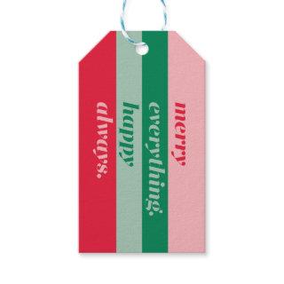 Merry Everything Happy Always Striped Gift Tags