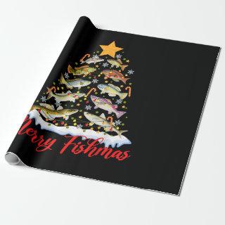 Merry Fishmas Funny Christmas Tree Lights Fish Fis