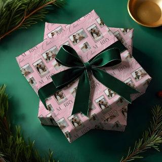 Merry Joyful Cheer Wavy Retro Modern Photo Collage