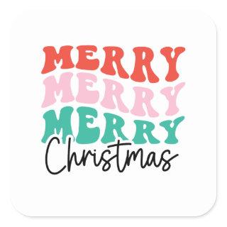 Merry Merry Merry Christmas Square Sticker