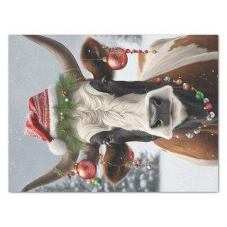 Merry Moo-mas: Cow Dressed for Christmas Decoupage Tissue Paper