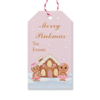 Merry Pinkmas Gingerbread Gift Tags