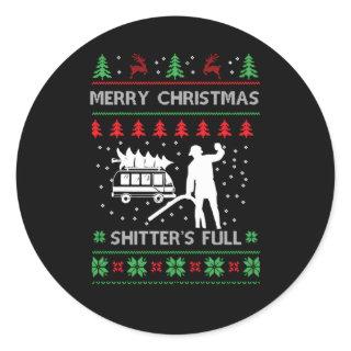 Merry Shitter'S Full Ugly Classic Round Sticker