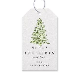 Merry To Name Holiday Christmas Tree Mint Green Gift Tags