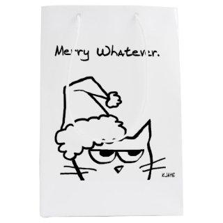 Merry Whatever - Grumpy Christmas from the Cat Medium Gift Bag