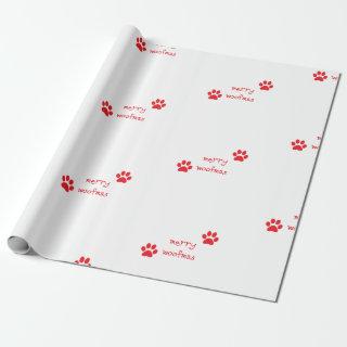Merry Woofmas Paw Print Red Statement